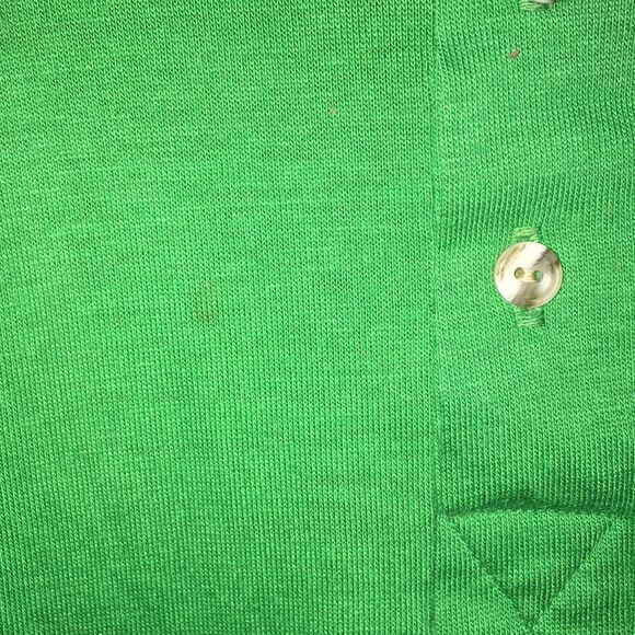 Vintage Green Garan mens Garanimals pocket polo golf shirt XL slim retro model - Picture 3 of 4